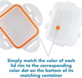 img 2 attached to LocknLock Easy Essentials Color Mates Food Storage Lids/Airtight Containers, BPA Free, 36 Piece Set, Clear