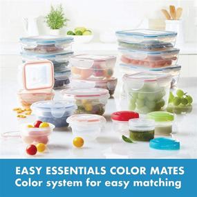 img 3 attached to LocknLock Easy Essentials Color Mates Food Storage Lids/Airtight Containers, BPA Free, 36 Piece Set, Clear