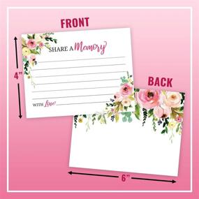 img 2 attached to 🌸 Floral Memory Cards for Celebration of Life, Funeral Memorial, Condolence Book, Retirement, Birthday, Bridal Shower - Pack of 40-4 x 6 Guestbook Alternative