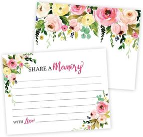 img 3 attached to 🌸 Floral Memory Cards for Celebration of Life, Funeral Memorial, Condolence Book, Retirement, Birthday, Bridal Shower - Pack of 40-4 x 6 Guestbook Alternative