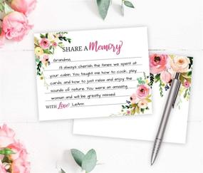 img 1 attached to 🌸 Floral Memory Cards for Celebration of Life, Funeral Memorial, Condolence Book, Retirement, Birthday, Bridal Shower - Pack of 40-4 x 6 Guestbook Alternative