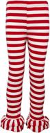 👧 ipuang girl's cotton ruffle stripe leggings: stylish and comfortable bottoms for trendy young girls logo