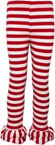 img 2 attached to 👧 Ipuang Girl's Cotton Ruffle Stripe Leggings: Stylish and Comfortable Bottoms for Trendy Young Girls