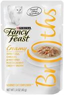 purina fancy feast broth for cats, creamy, tuna chicken & whitefish, 1.4-oz pouch, pack of 32: nutritious and delicious cat food delight logo