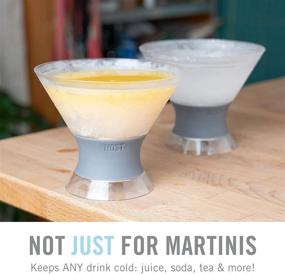 img 1 attached to 🍸 HOST Freeze Insulated Martini Cooling Cups: Double-Walled Stemless Cocktail Glass Set with Gel Chiller - 9 oz, Grey