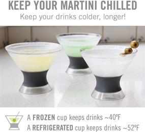 img 3 attached to 🍸 HOST Freeze Insulated Martini Cooling Cups: Double-Walled Stemless Cocktail Glass Set with Gel Chiller - 9 oz, Grey