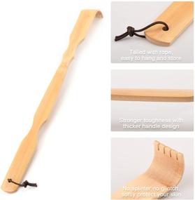 img 3 attached to 🎋 RENOOK Bamboo Back Scratcher - Thicker, Extended Self-Treatment Itching Artifact for Adults, Men, and Women - Polished Wooden Backscratchers