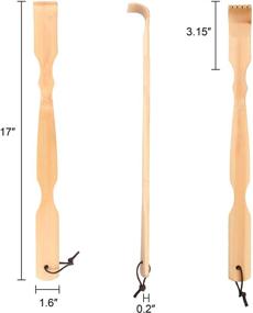 img 2 attached to 🎋 RENOOK Bamboo Back Scratcher - Thicker, Extended Self-Treatment Itching Artifact for Adults, Men, and Women - Polished Wooden Backscratchers