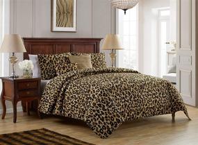 img 4 attached to VCNY Home Cheetah Quilt Bedding