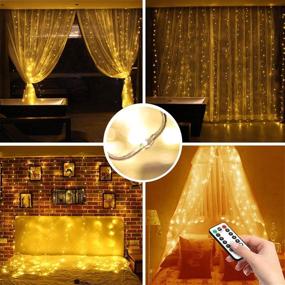 img 2 attached to 200 LED Battery Operated Curtain String Lights with Remote - Waterproof 🌟 and Timer Function - Ideal for Wedding Backdrops and Bedroom Decor - Warm White