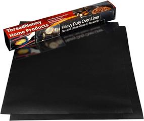 img 4 attached to 🔥 2 Pack Large Thick Heavy Duty Non Stick Teflon Oven Liners Mat
