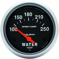 accurate monitoring made easy: auto meter 3531 sport-comp electric water temperature gauge - 2 5/8 logo