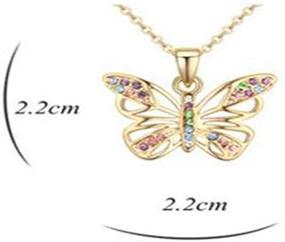 img 3 attached to 🦋 Girls' Jewelry: Multi-Colored Crystal Butterfly Pendant Necklace