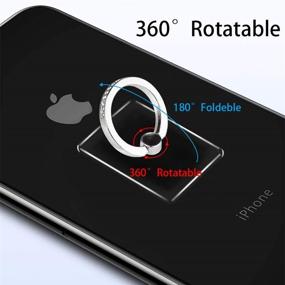 img 2 attached to Tomorotec 3 Pack Transparent Phone Ring with Diamond - Enhanced Grip and Stand for iPhone, Galaxy (Silver)