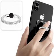 tomorotec 3 pack transparent phone ring with diamond - enhanced grip and stand for iphone, galaxy (silver) logo