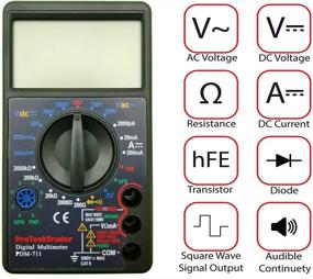 img 1 attached to High-Performance Large-Screen Digital Multimeter - Voltage Resistances Currents Transistors (hFE) Square Wave Output Diode & Audible Continuity Tester with Buzzer