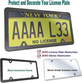 img 3 attached to 🚗 Clear License Plate Cover and Black Aluminum Car Tag Holder Combo with Heavy-Duty Mount Screw – Unbreakable Protector for US Universal Front or Rear Bracket