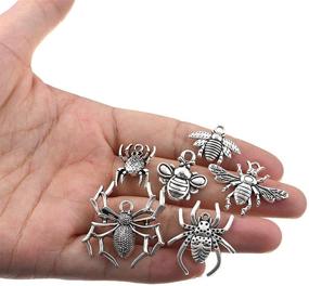 img 2 attached to 🦋 Exquisite 42PCS Antique Silver Plated Insect Charms Jewelry Set – Perfect for Bracelets, Necklaces, and DIY Crafting