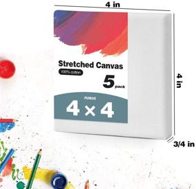 img 3 attached to 🎨 Ozazuco Stretched Canvas for Painting - Pack of 5, 4x4 Inch, White Blank Canvas, 100% Cotton, Primed, Art Supplies for Acrylics, Oil Painting, DIY Wall Decor