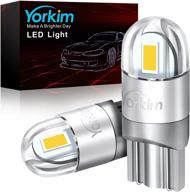 yorkim 194 led bulbs 6000k white t10 interior lights for car 168 2825 w5w 192 led replacement bulbs for dome map door courtesy trunk license plate lights, pack of 2 - enhanced seo logo