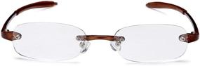 img 3 attached to 👓 Visualites #5 Brown Frame Clear Lens Reading Glasses, Strength 1.75