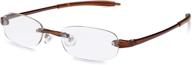 👓 visualites #5 brown frame clear lens reading glasses, strength 1.75 logo