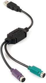 img 4 attached to Perixx PERIPRO-401 PS2 USB Cable Cord Adapter for Keyboard and Mouse – Enhanced Connectivity for PS/2 Interface Devices, KVM Switch Compatible, Black