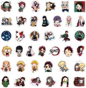 img 2 attached to 🎁 200 Mixed Anime Stickers - Cartoon Decals for Laptop, Notebook, Water Bottle, Luggage. Perfect Gifts for Kids, Men, Women, Teens, and Adults