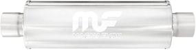 img 1 attached to 🚗 MagnaFlow 4in Round Center/Center Performance Muffler Exhaust 10426 - Straight-Through, 2.5in Inlet/Outlet, 18in Body Length, 24in Overall Length, Satin Finish - Enhancing Classic Deep Exhaust Sound