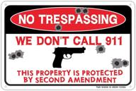 ultimate protection: trespassing protected amendment waterproof pre drilled logo