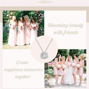 img 2 attached to 💖 DHQH Love Knot Bridesmaids Necklace: Stunning 14K Gold Plated Bridesmaid Proposal Gift Set of 1/6