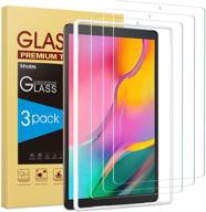 🔒 premium [3 pack] sparin galaxy tab a 10.1 2019 screen protector - 9h hardness tempered glass - easy installation - high definition clarity logo