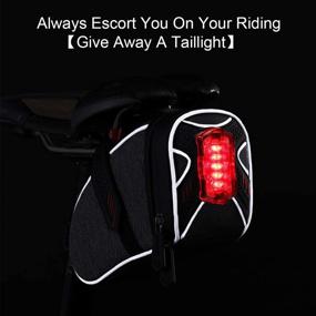 img 3 attached to Waterproof Strap-On Saddle Bag for Bicycle: TecTri Bike Seat Pack with LED Taillight & Mesh Pocket