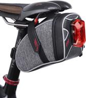 waterproof strap-on saddle bag for bicycle: tectri bike seat pack with led taillight & mesh pocket logo