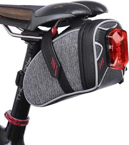 img 4 attached to Waterproof Strap-On Saddle Bag for Bicycle: TecTri Bike Seat Pack with LED Taillight & Mesh Pocket