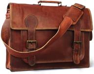 👜 handmade leather travel messenger bag - vintage 18 inch office crossbody laptop briefcase for men and women, ideal for college and business logo