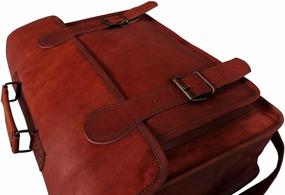 img 1 attached to 👜 Handmade Leather Travel Messenger Bag - Vintage 18 Inch Office Crossbody Laptop Briefcase for Men and Women, Ideal for College and Business