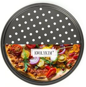 img 4 attached to 🍕 Продвинутые антипригарные пиццы с отверстиями - диаметр 12 дюймов, можно мыть в посудомоечной машине, идеальные результаты для хрустящей пиццы (1 комплект)