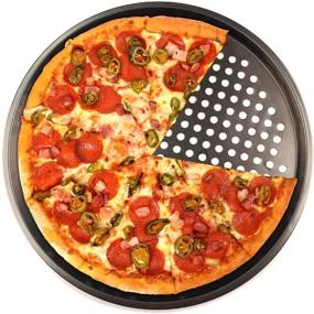 img 1 attached to 🍕 Продвинутые антипригарные пиццы с отверстиями - диаметр 12 дюймов, можно мыть в посудомоечной машине, идеальные результаты для хрустящей пиццы (1 комплект)