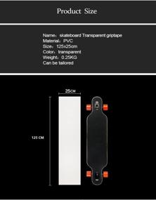 img 2 attached to 🛹 ZUEXT Clear Skateboard Grip Tape: Waterproof Scooter & Longboard Grip Tape for Anti Slip Grip on Rollerboards, Stairs, Guns, Pedals & More (11"x50", 125x27cm)