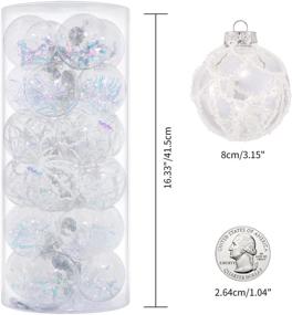 img 2 attached to 🎄 MELOKI 24Pcs Shatterproof Christmas Balls Set: Clear Plastic Ornaments with Delicate Decorations for Xmas Tree Holiday Wedding Party - Iridescent Shine