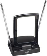 enhance your fm and tv reception with the rca ant310z amplified indoor antenna in sleek black design logo