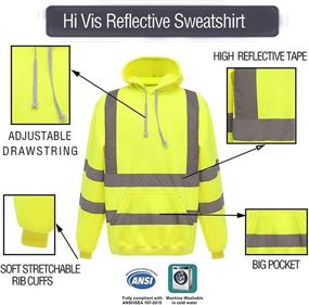img 1 attached to Wefeyuv Visibility Reflective Sweatshirts Pullovrer Occupational Health & Safety Products and Personal Protective Equipment
