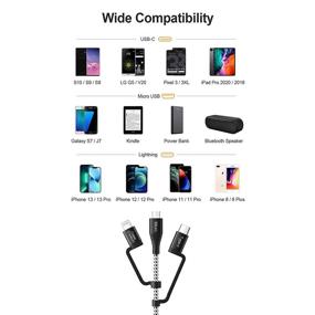img 1 attached to 📱 CableCreation 4FT Multi Charging Cable, MFi Certified 3 in 1 Lightning/USB-C/Micro USB Cable, Braided USB Charge Data Sync Cord for iPhone, iPad, Samsung, Pixel, Android Cellphone & Tablet, and More