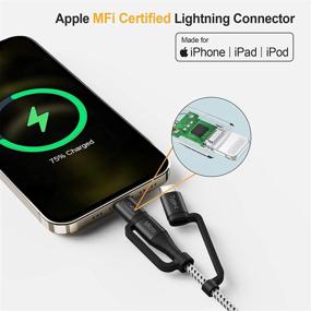 img 2 attached to 📱 CableCreation 4FT Multi Charging Cable, MFi Certified 3 in 1 Lightning/USB-C/Micro USB Cable, Braided USB Charge Data Sync Cord for iPhone, iPad, Samsung, Pixel, Android Cellphone & Tablet, and More