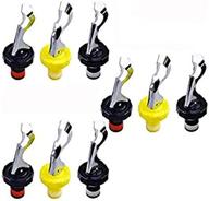 🍾 oopsu 9 pcs expanding bottle stopper set: flip top wine & bar stoppers for airtight seal - black & red, black & white, yellow & white логотип