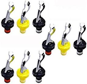 img 4 attached to 🍾 Oopsu 9 PCS Expanding Bottle Stopper Set: Flip Top Wine & Bar Stoppers for Airtight Seal - Black & Red, Black & White, Yellow & White