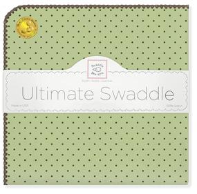 img 4 attached to 🔒 SwaddleDesigns Ultimate Winter Swaddle, X-Large Receiving Blanket, Made in USA, Premium Cotton Flannel, Lime Green and Brown Polka Dot Design (Победитель премии "Выбор мамы"), 42" x 42", SD-014LM