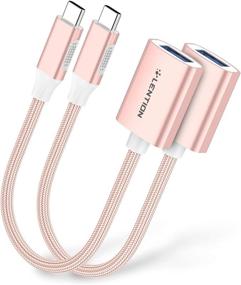 img 4 attached to LENTION USB C to USB 3.0 Adapter [2-Pack], Type C Male to USB 3.0 Female OTG Converter Compatible with 2020-2016 MacBook Pro, New iPad Pro/Mac Air/Surface, Chromebook, Phone/Tablet (CB-C6-2P, Rose Gold)