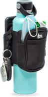 👜 bottle caddy: gym water bottle pouch with zipper side storage pockets for cards, keys, phone, or wallet logo